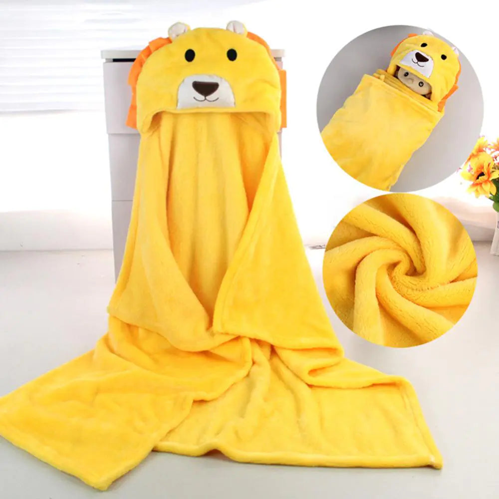 Fluffy Hooded Bath Towels for Children