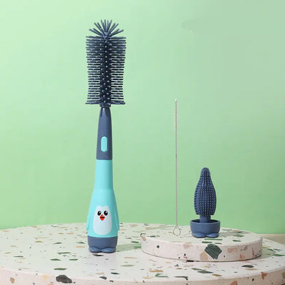 Three-in-One Silicone Bottle Cleaning Brush Set